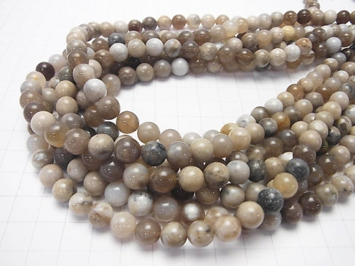 1strand $6.79! Ocean Fossil Agate Round 8mm 1strand beads (aprx.15inch / 38cm)