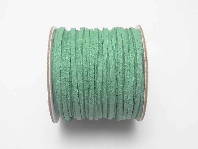 1rool (Approx 20m) $4.79! Fake Suede Leather Flat line 3 x 2 mm Jade Green 1 roll