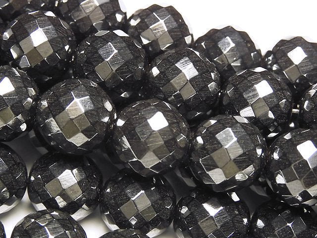 Faceted Round, Hematite Gemstone Beads