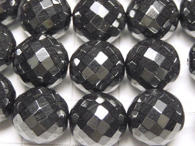 Magnetic!  Hematite  64Faceted Round 12mm half or 1strand beads (aprx.15inch/38cm)