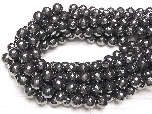 Magnetic!  Hematite  64Faceted Round 12mm half or 1strand beads (aprx.15inch/38cm)