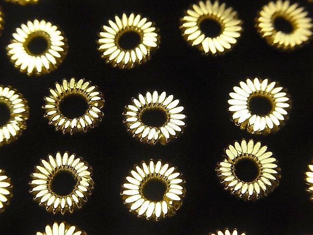 Karen Silver Rondelle 8x8x1.5mm 18KGP Twisted Pattern 4pcs