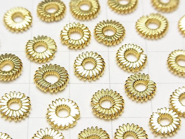 Karen Silver Roundel 8x8x1.5mm 18KGP Twist 4pcs