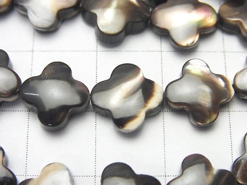 [Video] Mother of Pearl MOP Brown Flower Motif 10x10x3mm 1strand beads (aprx.15inch / 38cm)