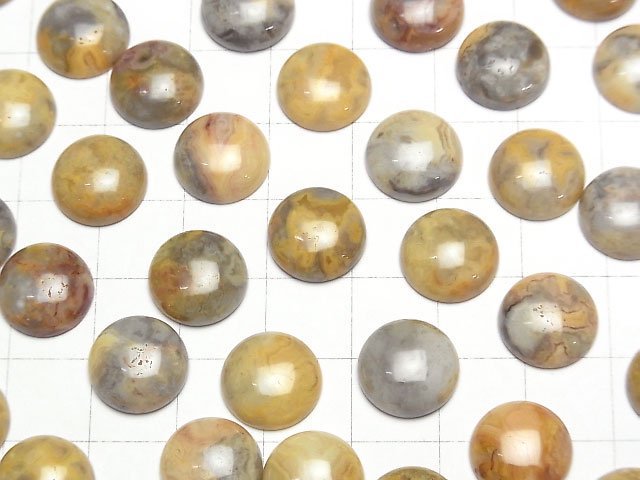 Crazy Lace Agate Round Cabochon 12x12mm 4pcs