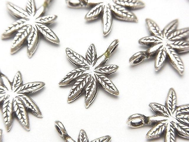 Karen Silver Leaf Charm 17x15x1mm 1pc