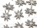 Karen Silver Leaf Charm 17x15x1mm 1pc