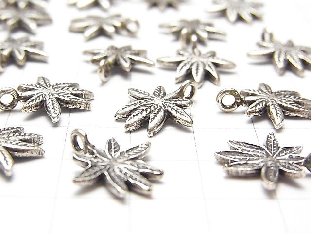 Karen Silver Leaf Charm 17x15x1mm 1pc