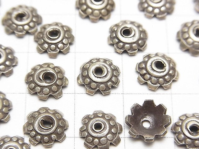 Karen Silver Bead Caps 8x8x2.5mm NO.3 4pcs