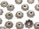 Karen Hill Tribe silver Bead cap 8 x 8 x 2.5mm NO.3  4 pcs