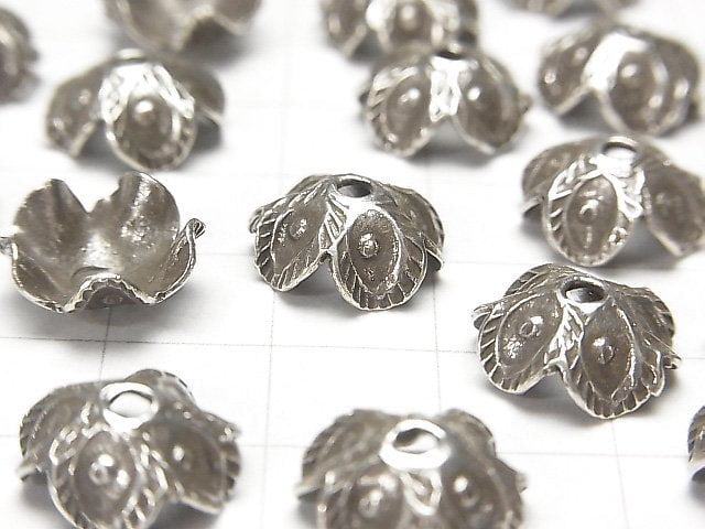 Karen Silver Bead cap 12x12x5.5mm 2pcs