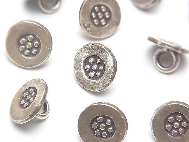 Karen Silver Coin Charm (Concho) 10x10x6mm 1pc