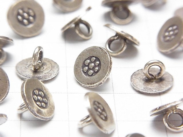 Karen Silver Coin Charm (Concho) 10x10x6mm 1pc