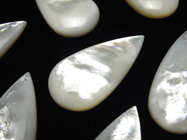 [Video] High Quality White Shell (Silver-lip Oyster ) Pear shape 40x20x5mm 1pc