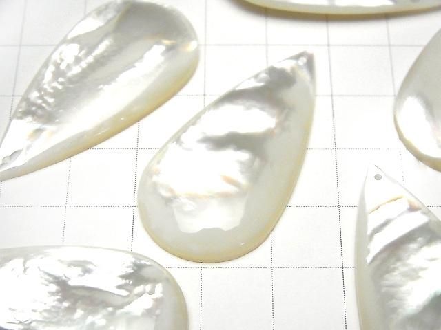 [Video] High-quality white shell (Silver-lip oyster) pear shape 40x20x5mm 1pc