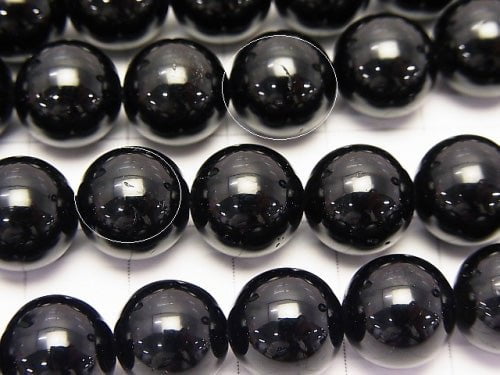 Black Tourmaline AAA- Round 10mm half or 1strand beads (aprx.15inch/36cm)