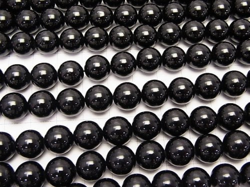 Black Tourmaline AAA- Round 10mm half or 1strand beads (aprx.15inch/36cm)