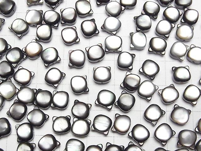 [Video] Black Shell (Black-lip Oyster) AAA Cat Motif 7x6mm [Drilled Hole] 1pc