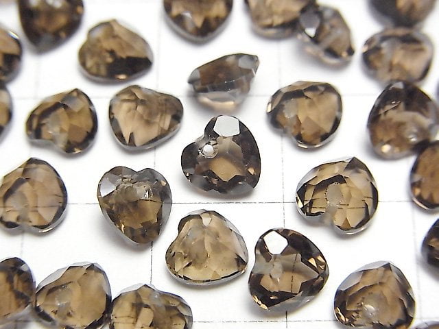 [Video]High Quality Smoky Quartz AAA Heart cut 6x6mm 1/4strands -Bracelet