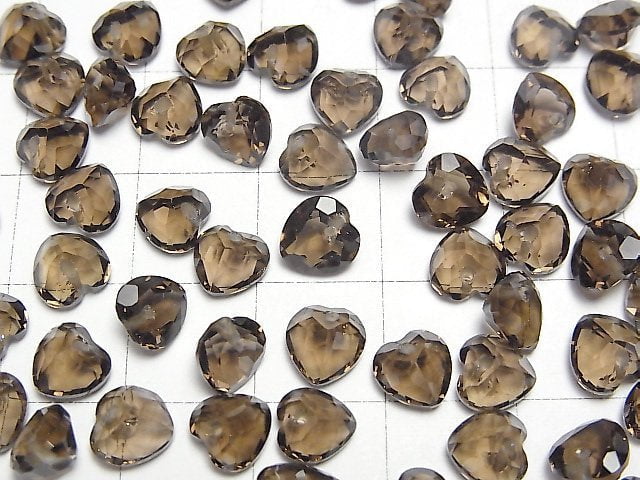 [Video]High Quality Smoky Quartz AAA Heart cut 6x6mm 1/4strands -Bracelet