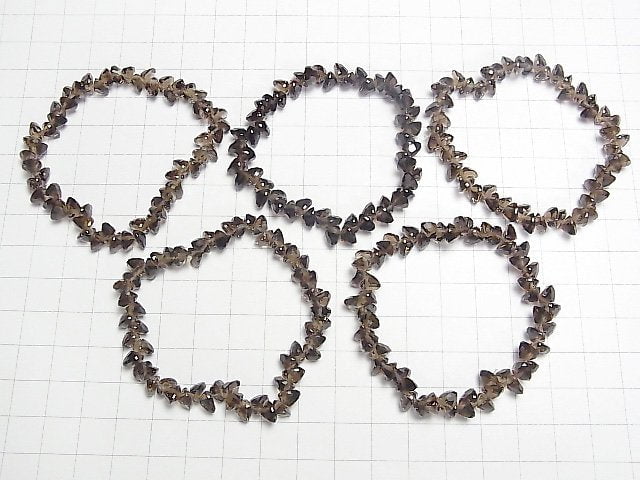 [Video]High Quality Smoky Quartz AAA Heart cut 6x6mm 1/4strands -Bracelet