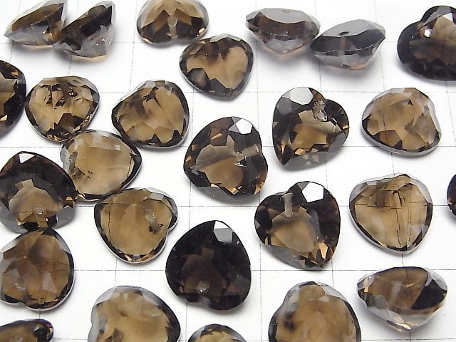 [Video]High Quality Smoky Quartz AAA Heart cut 12x12mm 1/4strands -Bracelet