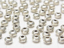 Karen Silver Flower Patterned Rondelle 5x5x3mm 3pcs