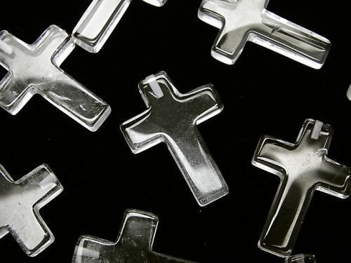 Cross, Crystal Quartz Gemstone Beads