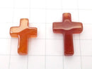1pc $2.19 Carnelian AA ++ Cross [20 x 15] [25 x 18] (Half Drilled Hole) 1 pc