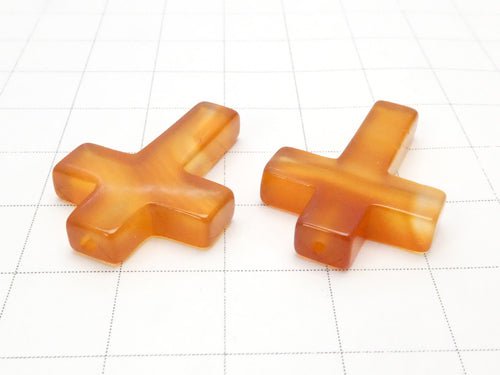 1pc $2.39! Light Color Carnelian AA ++ Cross 25x18 (Half Drilled Hole) 1pc