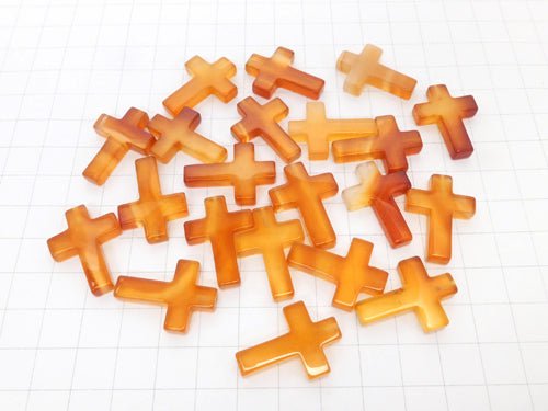 1pc $2.39! Light Color Carnelian AA ++ Cross 25x18 (Half Drilled Hole) 1pc