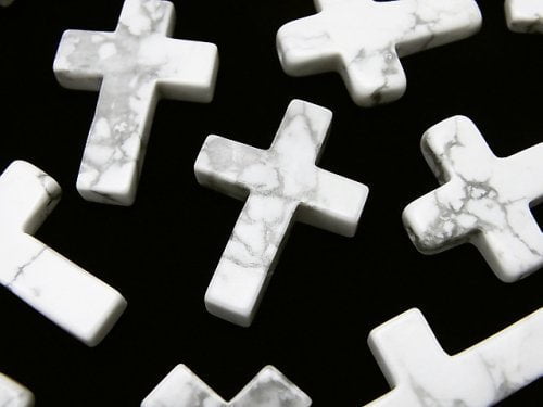 Cross, Howlite Magnesite Gemstone Beads