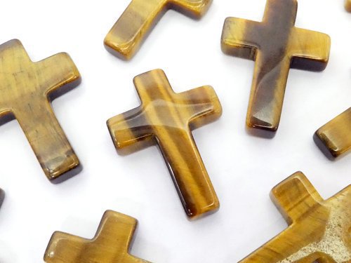 Cross, Tiger's Eye Gemstone Beads