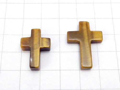 1pc $2.19 Yellow Tiger's Eye AA ++ Cross [20 x 15] [25 x 18] (Half Drilled Hole) 1 pc
