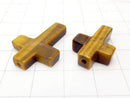 1pc $2.19 Yellow Tiger's Eye AA ++ Cross [20 x 15] [25 x 18] (Half Drilled Hole) 1 pc