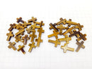 1pc $2.19 Yellow Tiger's Eye AA ++ Cross [20 x 15] [25 x 18] (Half Drilled Hole) 1 pc