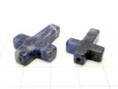 1pc $2.19 Sodalite Cross [20 x 15] [25 x 18] (Half Drilled Hole) 1 pc