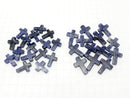 1pc $2.19 Sodalite Cross [20 x 15] [25 x 18] (Half Drilled Hole) 1 pc