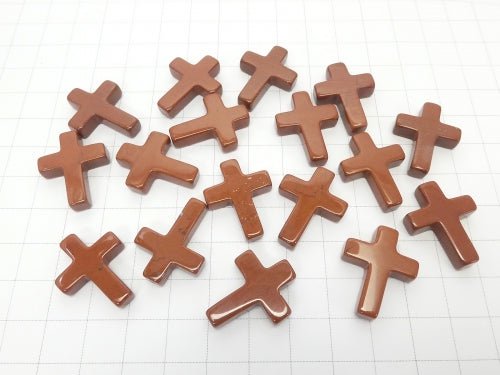 1pc $2.39! Red Jasper Cross 23x18 (Half Drilled Hole) 1pc