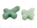1pc $2.19 Green Aventurine Cross [20x15] [25x18] (Half Drilled Hole) 1pc