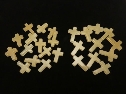 1pc $2.19 Yellow Jade Cross [20x15] [25x18] (Half Drilled Hole) 1pc