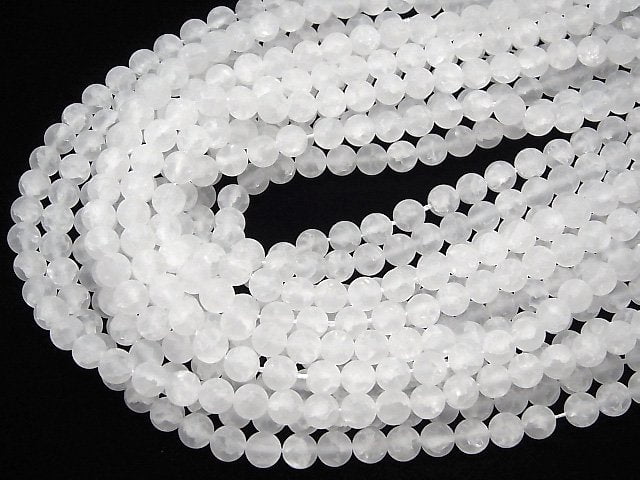 [Video] Crack & Frost Crystal Round 6mm 1strand beads (aprx.15inch/38cm)