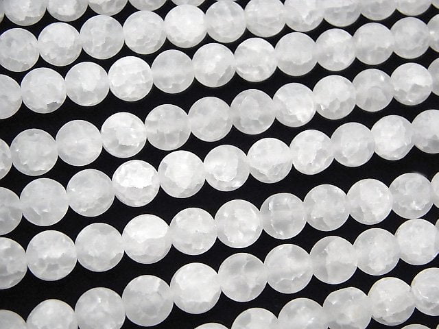 [Video] Crack & Frost Crystal Round 8mm 1strand beads (aprx.15inch / 37cm)