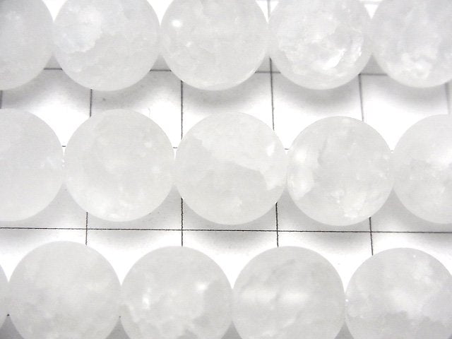 [Video] Crack & Frost Crystal Round 12mm half or 1strand beads (aprx.15inch/37cm)