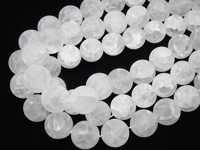 [Video] Crack & Frost Crystal Round 18mm 1/4 or 1strand beads (aprx.15inch/36cm)