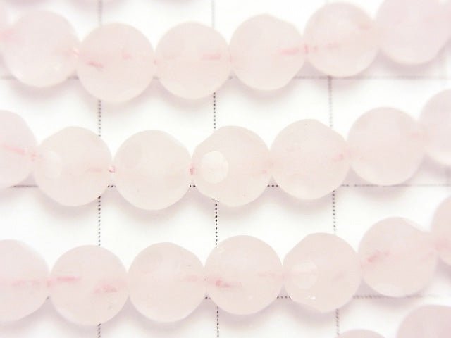 1strand $7.79! Rose Quartz polka dot Faceted Round 6mm 1strand beads (aprx.15inch / 38cm)