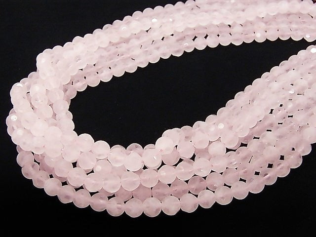 1strand $7.79! Rose Quartz polka dot Faceted Round 6mm 1strand beads (aprx.15inch / 38cm)