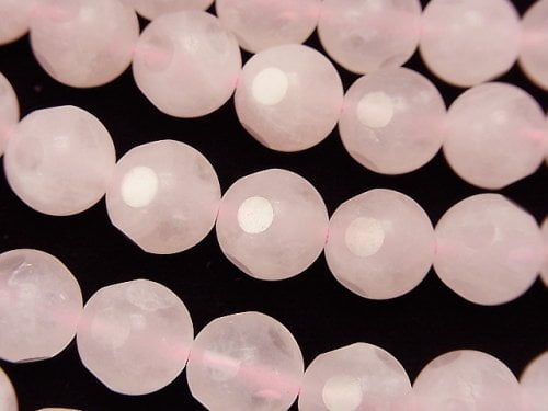 Faceted Round, Rose Quartz Gemstone Beads