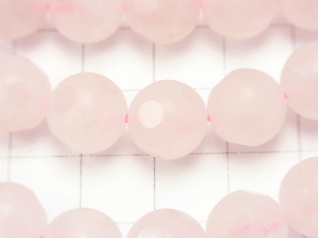 Rose Quartz Polka Dot Faceted Round 10mm half or 1strand beads (aprx.15inch / 38cm)