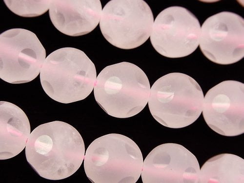 Faceted Round, Rose Quartz Gemstone Beads